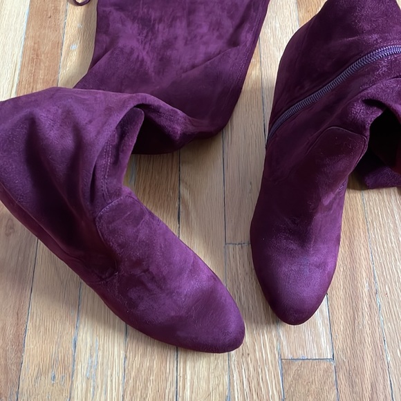 Over the knee burgundy high heel boots - Picture 9 of 10
